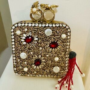 Embellished Gold Evening Clutch